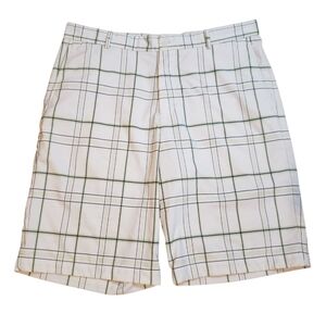 Slazenger White Green Checked Golf Shorts 34